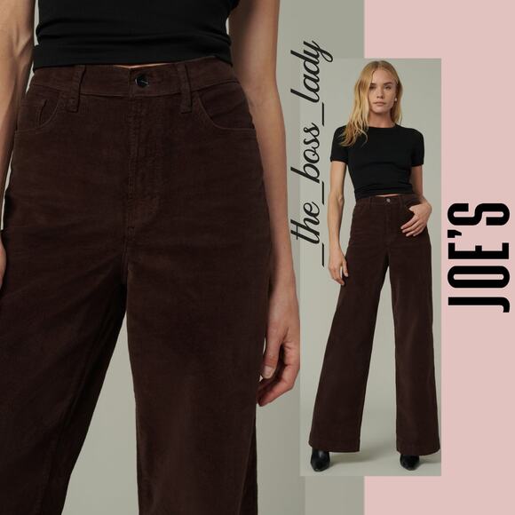 Joe's Jeans Wide Leg Corduroy Pants Size 30 High Rise Boho Retro Fall Casual - Picture 1 of 9